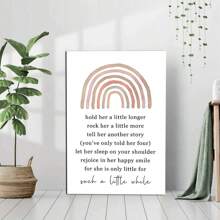 1 Pc Framed Quote Art Rainbow Nursery Wall Art Canvas Poster Painting Wall Decor For Bedroom Living Room