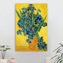 Irises Vase Flower, Vincent Van Gogh Art Reproduction. Giclee Canvas Prints Wall Art For Home Decor Valentine's Day Gift,Framed Poster - Framed - View 4