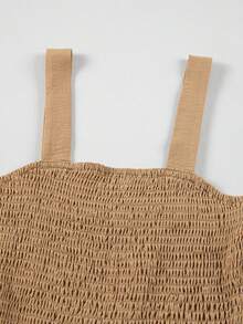 Acelitt Summer Women's Solid Color Square Neck Chest Cable Splicing Simple Casual Suspender Jumpsuit Shorts