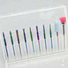 30pcs Nail Drill Bits, 3/32" Ceramic Drill Bits For Acrylic, Diamond Cuticle Efile Carbide Removal Drill Bits, Home Salon Acrylic Gel Nail Care Pedicure Tool (Comes With 3 Boxes)