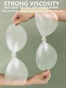 Silicone Swimsuit Nipple Cover Boob Pads Enhances Cleavage Waterproof Sweatproof Invisible Small Bust Swimwear Bikini Breast Pasties - Multicolor - View 3