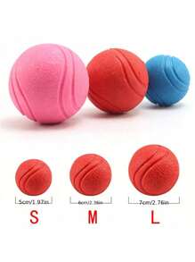 Durable Rubber Bouncy Ball Toy With Stripes Pattern For All Breed Sizes - Solid Elastic Pet Ball For Interactive Play, Chew-Resistant, No Batteries Required,Suitable As Gifts For Festivals Such As Halloween, Christmas, Valentine's Day, Etc. - Red - View 3