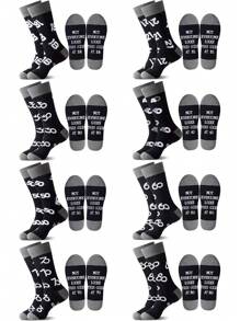 1 Pair Birthday Gifts For Men Aged 18/21/30/40/50/60/70/80, Funny Mid-Calf Socks For Men, Socks With Age Letters, Age Socks For Men, Birthday Gifts For 18/21/30/40/50/60/70/80 Years Old, Very Cool Gifts For Men, Novelty Men Socks, Fall - Black - View 1