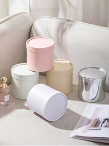 1 件圆形纯色小桶花瓶，适合插花、DIY 包装、礼品盒、节日装饰