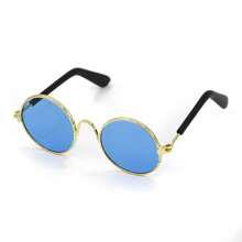 1 Stück süße retro runde Spiegelsonnenbrille, geeignet als Foto Requisite für kleine Hunde/Katzen, Haustierkatzen/Hunde Sonnenbrille, Teddy personalisierter lustiger Kopfschmuck Haustierzubehör