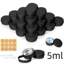 24 Pcs Aluminum Tin Jars, Aluminium Empty Containers, 5ml/20ml/30ml/40ml/50ml/60ml Round Cosmetic Tin Jars, Metal Tins With Lids, Aluminium Empty Tins Metal Candle Storage Tin Jars Travel Tin Cans For Crafts, Cosmetics, Lip Balm, Candles, DIY
