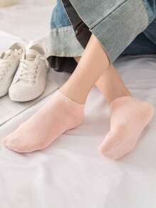10 Pairs Women Solid Color Minimalist Short Socks