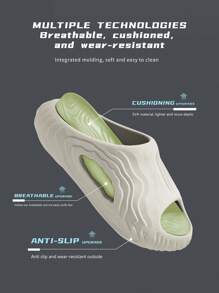 Sandalias deportivas de moda para hombres, zapatos de playa de verano con tira de EVA ondulada en contraste, pantuflas de pareja dinámicas