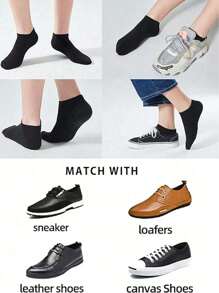 1/5/10/20 Pares Calcetines esenciales para hombres tipo tobillero, calcetines tobilleros suaves y ligeros de uso combinado, medias y calcetería para mujer, calcetines de media pierna para hombre, calcetines marineros para mujer