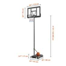 Basketball Hoop, 4-10 Ft Adjustable Height Portable Backboard System, 54 Inch Or 28 Inch Or 32 Inch Or 50 Inch Or 40 Inch Basketball Hoop & Goal, Basketball Set With Wheels, Stand, And Fillable Base, For Outdoor/Indoor,Black - 44 Inch Basketball Hoop & Goal,4-10 Ft Adjustable Height - View 10