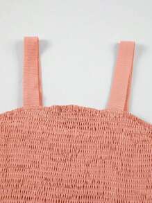 Acelitt Mono corto de tirantes casual y sencillo para mujer con cuello cuadrado, unicolor y empalmado con trenzado en el pecho
