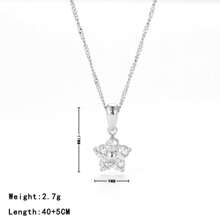 1pc 18K Gold Plated Stainless Steel Cubic Zirconia Flower Necklace, Suitable For Couples Everyday Wear