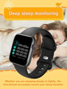 Hot 1 Pc Silicone Strap Sports Smart Watch For Teenagers, 1.44" Touchscreen Electronic Smart Watch With Call Function, Pedometer, Calorie Tracking, Multiple Sports Modes, Alarm & Notification For Android & IOS, Suitable For Gifts, Sports, School, Party And More, Multiple Strap Options - Multicolor - View 5