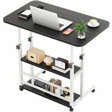 Escritorio Elevable con Ruedas y 3 Niveles, Mesa Auxiliar Ajustable para Laptop 60*40cm - Negro - Ver 9