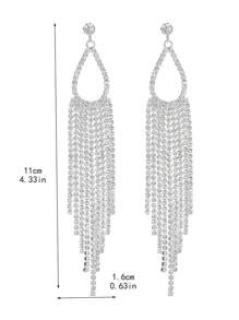 金色长水钻流苏耳环，配有 Cz 耳坠、水晶吊灯吊坠、方形锆石网球耳环和网球流苏耳环，适合女士珠宝。