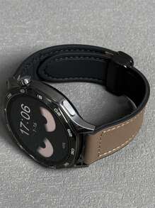1 件硅胶皮革磁性替换表带，适用于 Fitbit Versa 2/1、Galaxy Watch 6 5 4 40mm 44mm、Galaxy Watch 5 Pro 45mm/Watch 6 4 Classic 42mm 46mm 43mm 47mm/Active 2，适用于男士女士、20mm 和 22mm 手表 - 駝色 - 查看 2