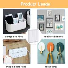 12 对（24 条）双面粘性挂画套件，大号挂画条，重型，墙壁挂画架，无钉挂画钩，可拆卸，无损 - 彩色 - 查看 4