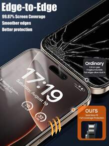 3 件装隐私屏幕保护膜，兼容 iPhone 11/12/13/14/15/16 Pro Max Plus X/XS/XR，采用钢化玻璃制成，具有 25° 隐私防窥保护，9H 硬度防刮，易于安装 - 黑色 - 查看 3