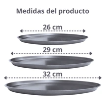 Set 2 Moldes Charola Plato Para Hornear Pizza Antiadherente - Set 3 moldes - Ver 3