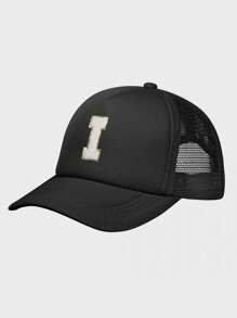 1 pezzo Cappellino da baseball regolabile per bambini, personalizzabile con lettere dall A alla Z, 24 lettere, cappello protettivo dal sole da esterno per bambini e bambine - nero - Visualizzare 31