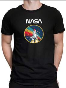 Playera estampada para caballero cuello redondo - Negro - Ver 1