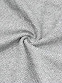 Men's Solid Color Simple Henley Collar Short Sleeve Polo Shirt And Drawstring Elastic Waist Shorts Casual Suit - Grey - View 9