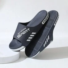 Chanclas para hombre, sandalias casuales para exterior e interior, antideslizantes, para estudiantes y parejas, de PVC (se recomienda pedir una talla talla grande grande) - Azul Marino - Ver 5