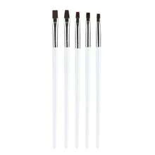 Conjunto de 5 Peças de Pincéis para Arte de Unhas, Pincel de Cabeça Plana para Terapia de Luz, Pincel Francês para Terapia de Luz, Ferramentas para Arte de Unhas - Multicolorido - Visão 9