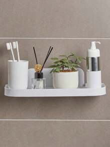 3M 1 Stück werkzeugloser weißer Badezimmer Wandmontage Aufbewahrungsregal ohne Bohren