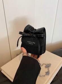 1 件时尚甜美儿童零钱包，带可爱蝴蝶结，时尚高端女童宝宝链条斜挎包，带蝴蝶结褶皱设计，Pu 材质，链条肩带，适合女童外出购物，时尚装饰品 - 鏈條斜背包 - 查看 7