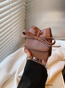 1 件时尚甜美儿童零钱包，带可爱蝴蝶结，时尚高端女童宝宝链条斜挎包，带蝴蝶结褶皱设计，Pu 材质，链条肩带，适合女童外出购物，时尚装饰品 - 鏈條斜背包 - 查看 6