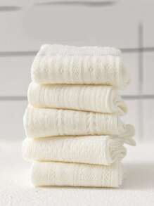 5 Pairs Girls White Lace Trim Princess Socks, Thin Breathable Japanese Style Cute Mid-Calf Socks, Student Socks, Mesh Socks, Sweet Casual Versatile - Multicolor - View 2