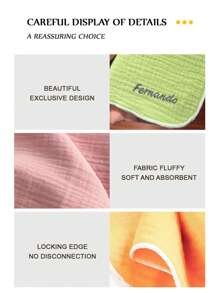 [Custom Made, Personalized] 3pcs Customized Baby Bibs, Colorful Cotton Multi-Purpose Child Handkerchief, Children's Pocket Towel, Baby Face Towel, Embroidered Name Customization, Christmas, New Year Holiday Gift Preferred