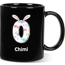 1pc, 11oz Customized Easter Bunny & Floral Text Ceramic Mug, Cute & Sweet, Suitable As Gift For Girlfriend, Valentine's Day, Best Friend, Mom, Family, Pink Or Black Mug, Father's Day, Birthday, Appreciation - All Black - View 20
