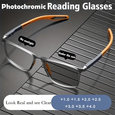 Photochromic Men's And Women's Reading Glasses Ultra-Lightweight Sports Non-Slip Presbyopia Glasses +1.0 To +4.0 Accessories For Women Glasses