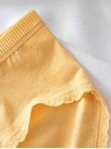 5 pièces / set Culottes à la taille moyenne avec imprimé mignon de bandes de dentelle et de dessins animés pour filles préadolescentes, respirantes. Culottes triangulaires pour étudiantes / filles préadolescentes