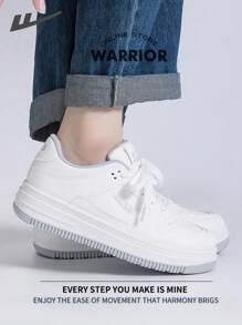 WARRIOR Krieger Herren Boardschuhe Frühling und Sommer, leicht, bequem, atmungsaktiv, bescheidener Stil, lässig aber elegant, Sneaker, ganzjährig tragbar, abriebfest, den ganzen Tag tragbar, Trainings-Sneaker, Laufschuhe, kleine weiße Schuhe