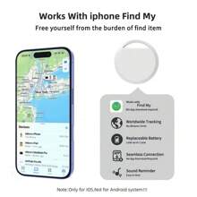 RSH (Only IOS) GPS Smart Tracker, Wireless Smart Tag Anti Lost Locator Tracking Device Works With Apple Find My APP, For Cars, Keys, Wallet, Luggage, Backpack, Pets More Item Finder, Replaceable Battery, Privacy Protection, Compatible With IOS System.