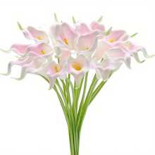 4/10/20 Piezas Flores Artificiales de Cala Lili, Flores de Cala Lili Realistas de Textura Simulada para Decoración del Hogar, Jardín, Oficina, Fiesta, Boda, Ramo, Centro de Mesa, Pascua - Multicolor - Ver 20