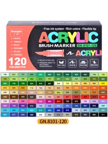GuangNa 72 Colors/120 Colors/168 Colors/240 Colors Colorful Acrylic Paint Markers, Straight Liquid, Stackable Colors, Strong Coverage, Felt Tip Pen Stationery Set, Suitable For Canvas, Petroglyphs, Wood, Stone, Glass, Ceramics, Fabric Paintings, DIY Crafts, Back-To-School Supplies