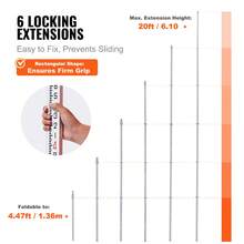 Aluminum Grade Rod, 3/4/6 Sections Telescopic Measuring Rod, Double-Sided Scale 1/10ft 1/8in Leveling Rod Stick,Aluminum Alloy Survey Rod With Bubble Level &Carrying Bag For Houses,Walls,Floors - 20-feet/10ths - View 3