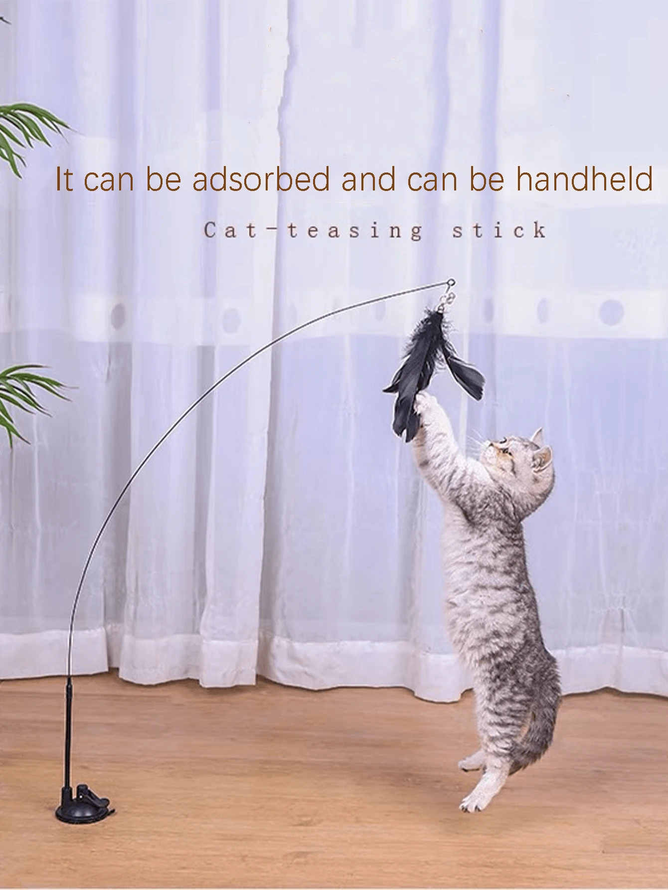 Sheer Fun Interactive Cat Teaser Toy With Suction Cup Base - Detachable ...