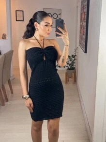 Strapless Dress - Black - View 2