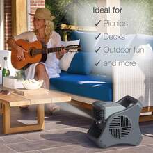Lasko 15" Pivoting Misto Outdoor Misting Fan With GFCI Cord And 3 Speeds, Black, 7050, New - Black - View 2