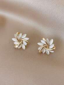 1 par de pendientes estilo geométrico floral de moda, apropiados para mujeres en cualquier ocasión