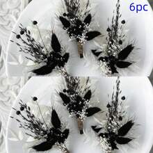 6pcs Mini Bouquets Real Dried Flowers, Immortal Flowers Wedding Favor Gifts, Office Desk, Living Room, Bedroom Decor Birthday Graduation