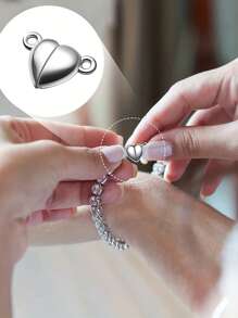 Cierres magnéticos con forma de corazón para joyería, Día de San Valentín, amor, DIY joyas de pareja, cierres magnéticos dorados y plateados para hacer pulseras, collares y accesorios de joyería DIY
