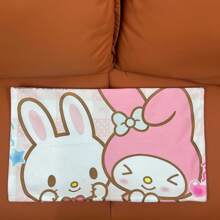 Sanrio 1 Federa per cuscino con stampa cartone animato Sanrio Kuromi e Hello Kitty, in tessuto morbido, con motivo allegro e vivace, semplice copricuscino da 30x50cm (senza imbottitura), design monofronte, adatto per auto, divano, camera da letto, soggiorno