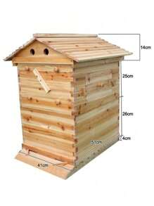 7Pcs Auto Honey Bee Hive Beehive Frames + Beekeeping Brood Wooden Bee House Box - 原木色 - 查看 7