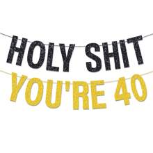 1 zestaw, DIY String Black Glitter You 21/30/40/50/60/70th Birthday Banner, Wszystkiego najlepszego z okazji urodzin 21/30/40/50/60/70th Birthday/Cheers 21/30/40/50/60/70th Birthday, Materiały dekoracyjne na 20. urodziny